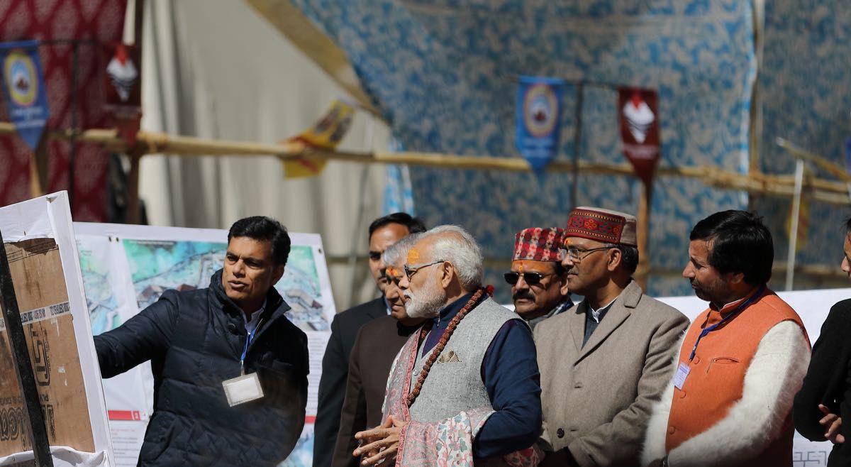 Sajjan Jindal in Kedarnath with PM Modi